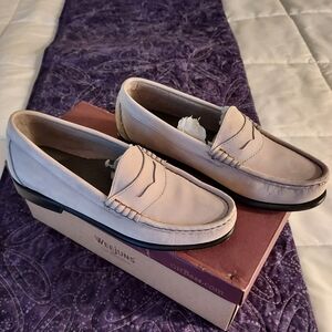 EUC Bass Weejuns Claire, grey suede, 7.5 (fits like an 8)